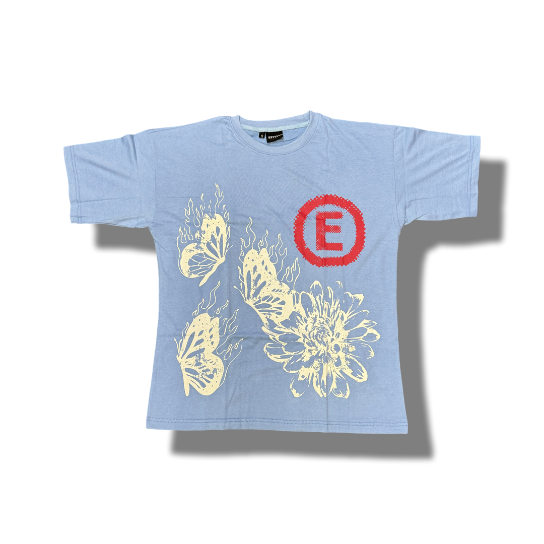 EZY| Baby Blue “Beauty in struggle” tee