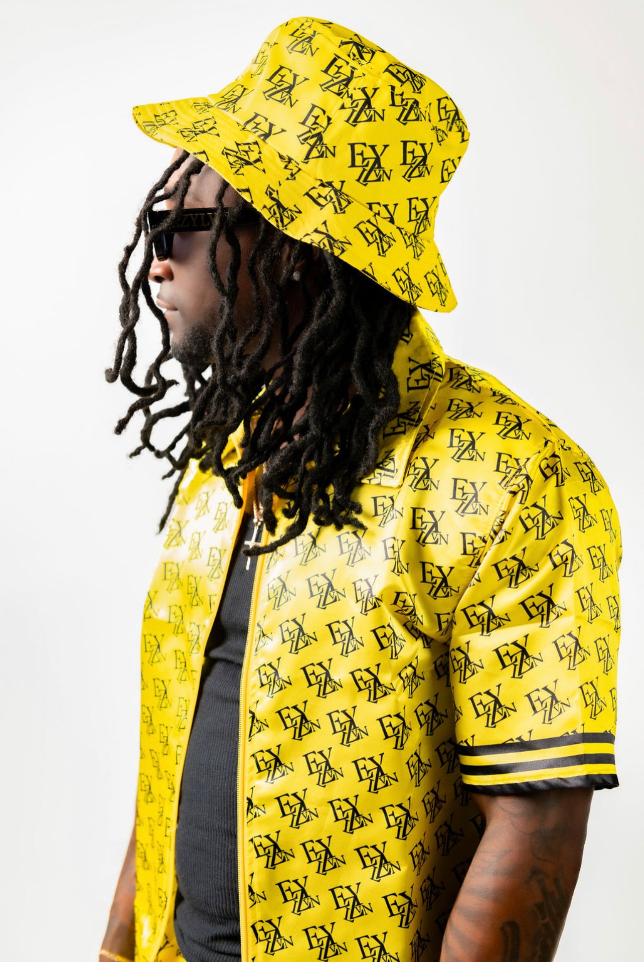 EZY| Yellow/Black Satin Full Zip(Shirt only)