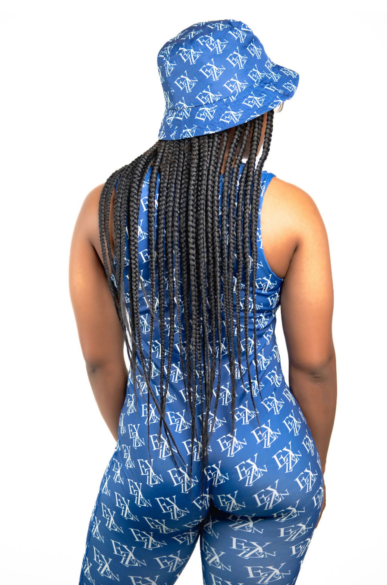 EZY| Blue/Cream Jumpsuit