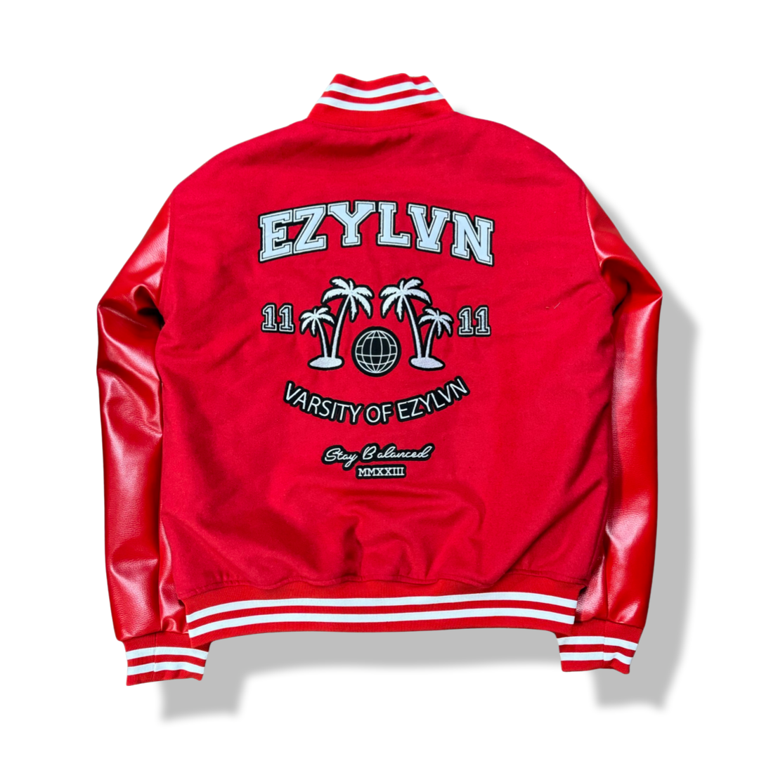 EZY| Red/White “Varsity” Jacket
