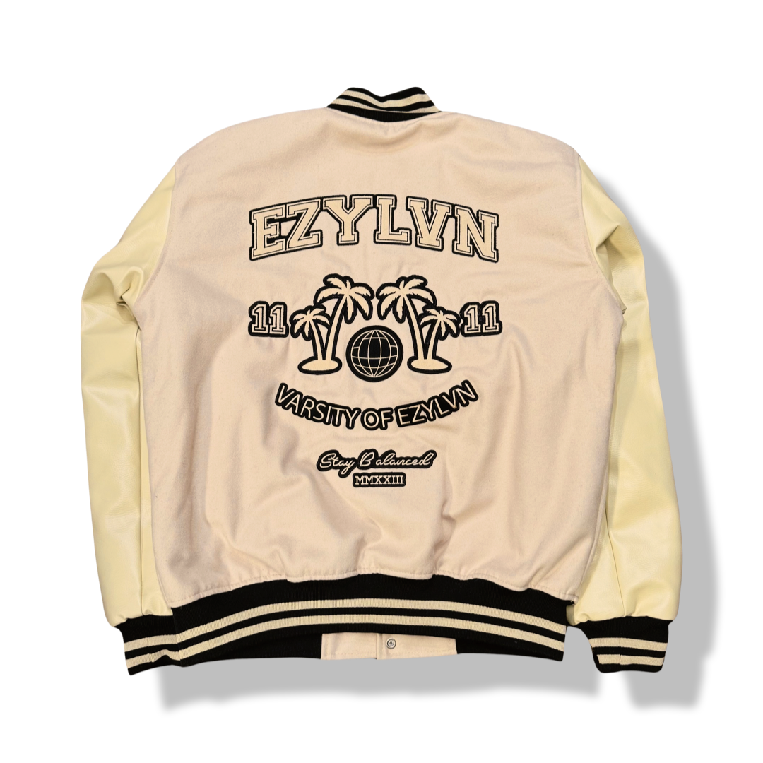 EZY| Almond/Black “Varsity” Jacket