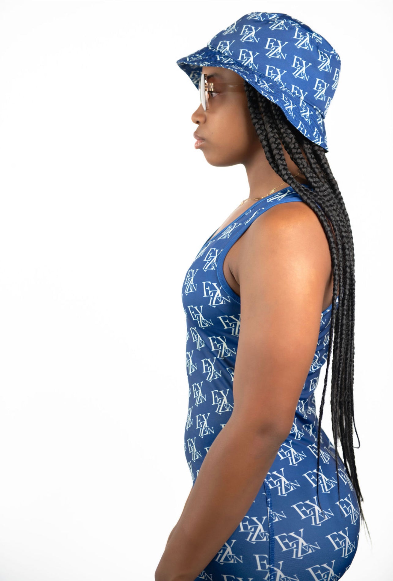 EZY| Blue/Cream Jumpsuit