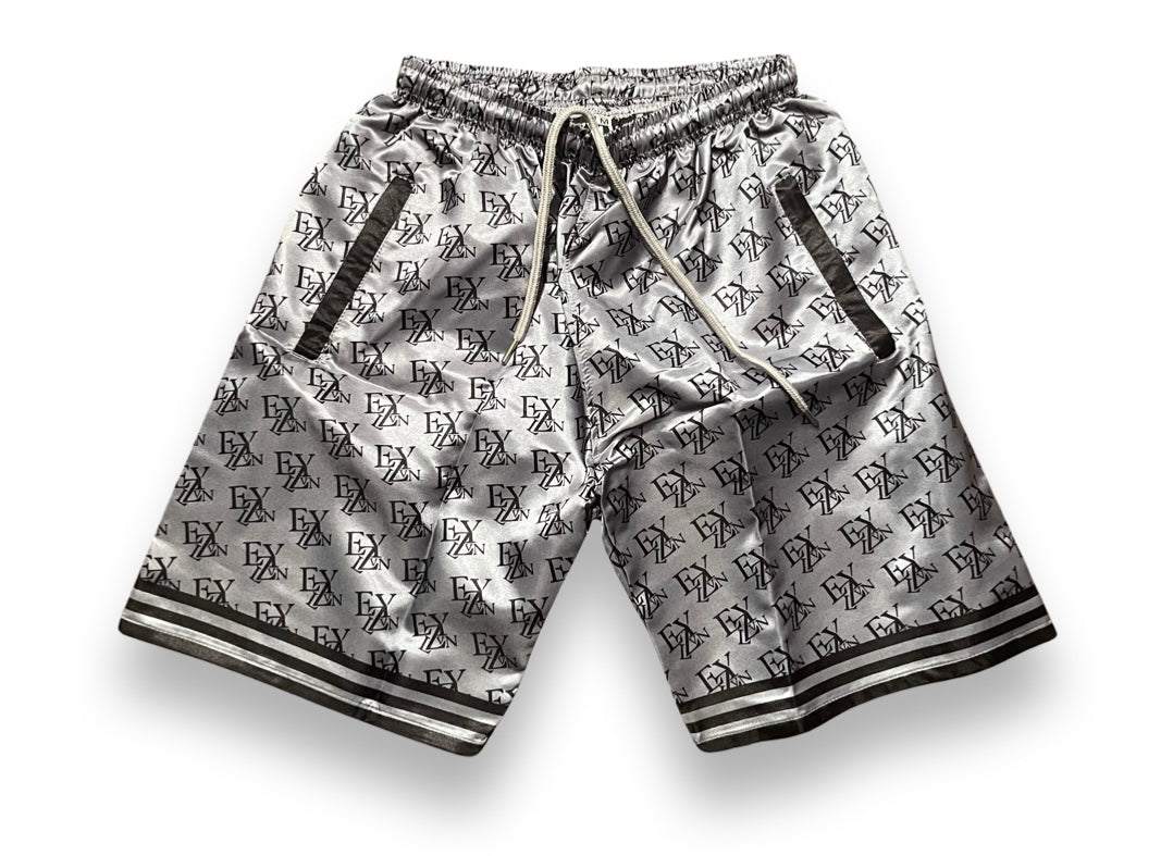 EZY| Grey/Black Satin Shorts(Only)
