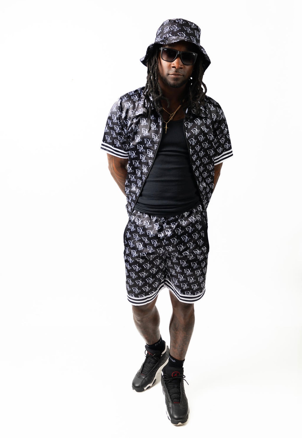 EZY| Black/White Satin Shorts(Only)