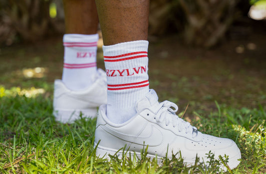 EZY| White/Red Socks