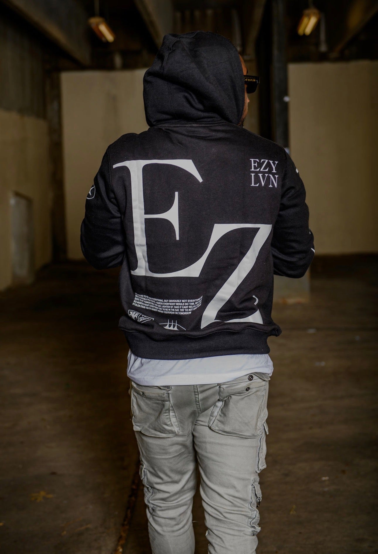 EZY| Black/White “EZ” Hoodie