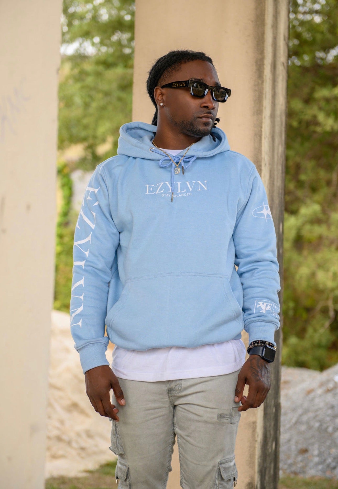 EZY| Baby Blue/White “EZ” Hoodie