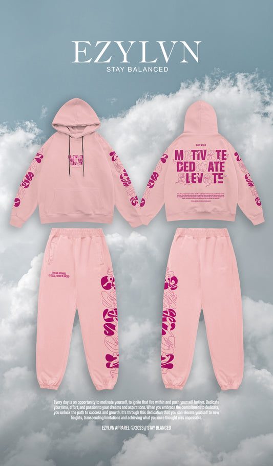 EZY| Pink/Pink “Elevate” Hoodie Set