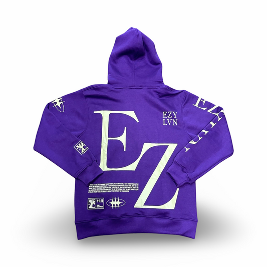 EZY| Purple/Tan “EZ” Hoodie