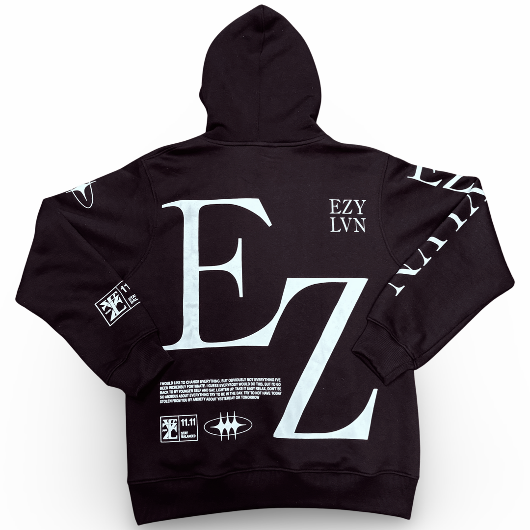 EZY| Black/White “EZ” Hoodie