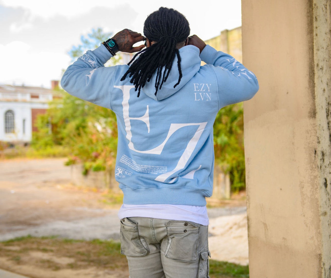 EZY| Baby Blue/White “EZ” Hoodie