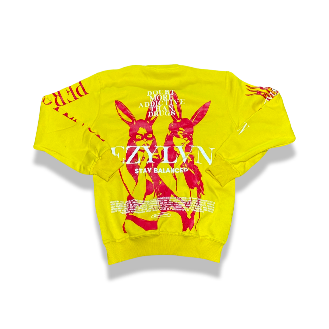 EZY| Yellow/Red “Addictive” Crewneck is