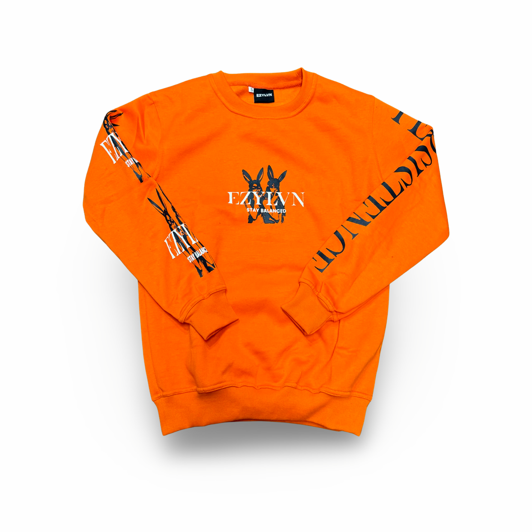 EZY| Orange “Addictive” Crewneck