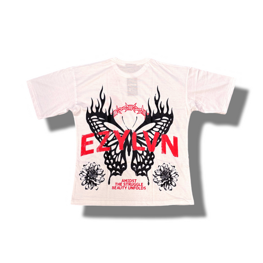 EZY| White “Beauty in struggle”tee