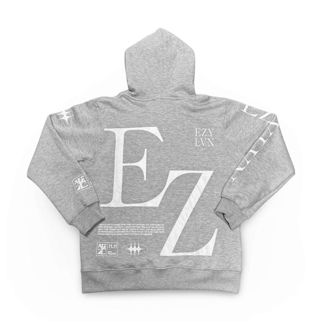 EZY| Grey/White “EZ” Hoodie