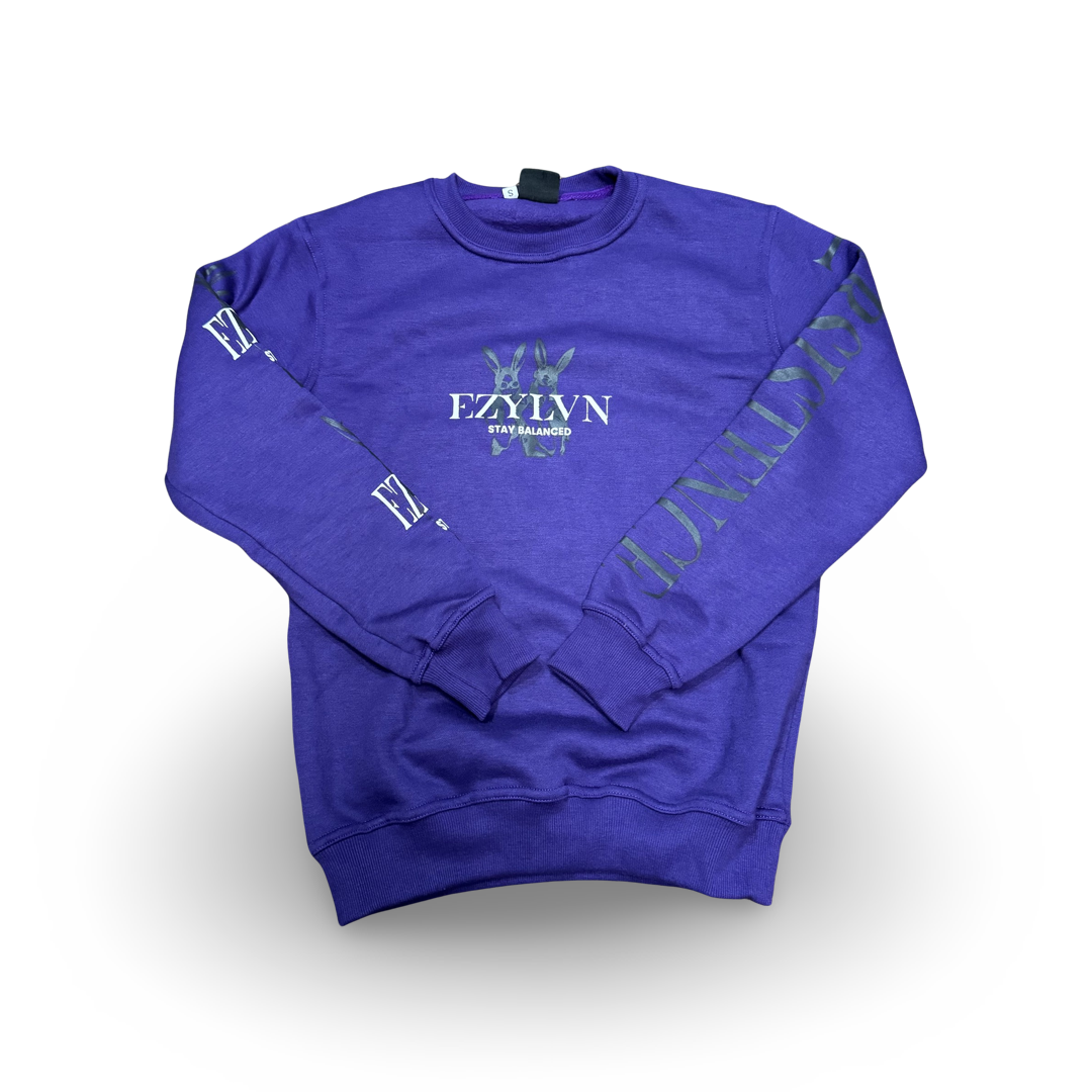 EZY| Purple “Addictive” Crewneck