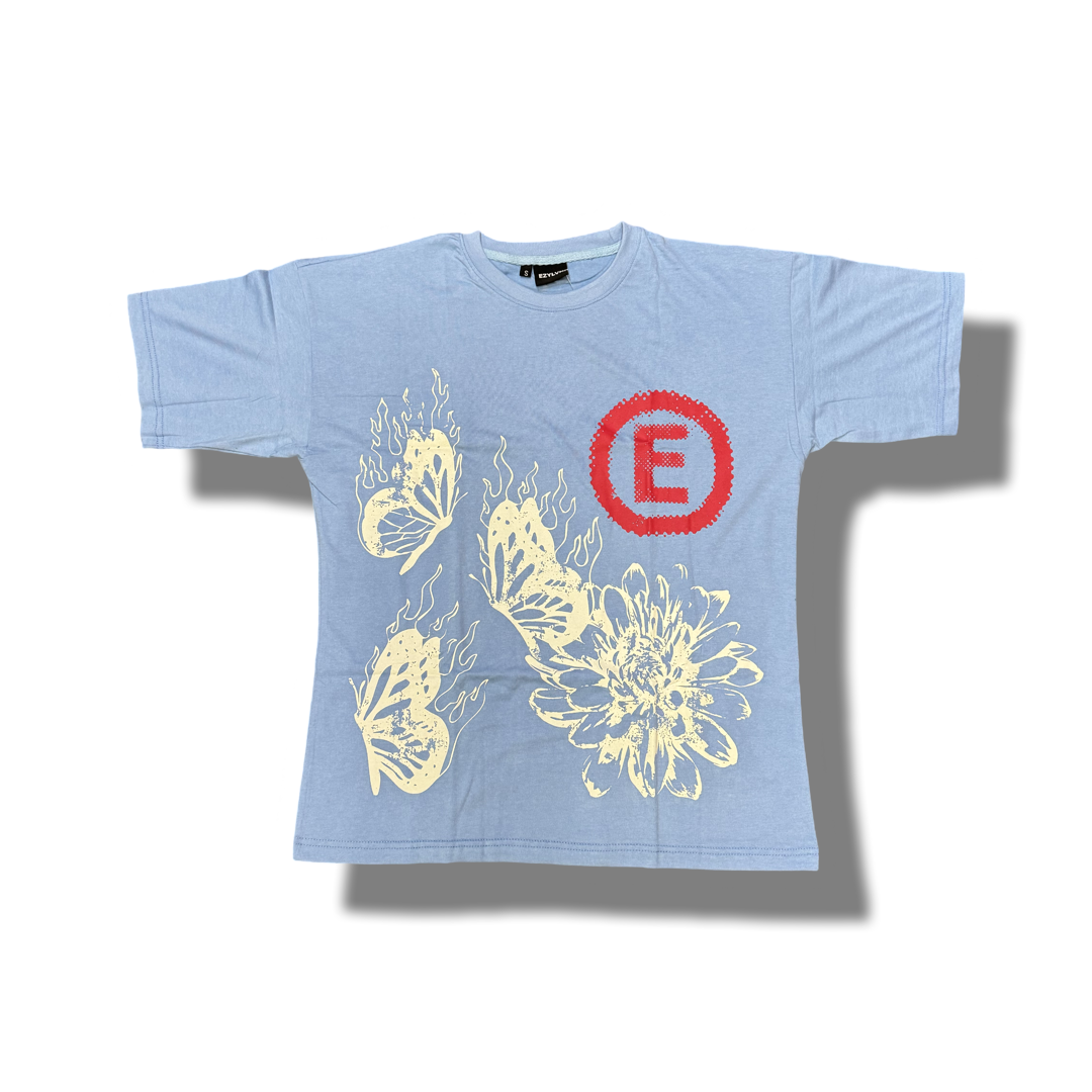 EZY|  Baby Blue “Beauty in struggle” tee