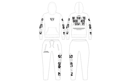 EZY| White/Black “Elevate” Hoodie Set