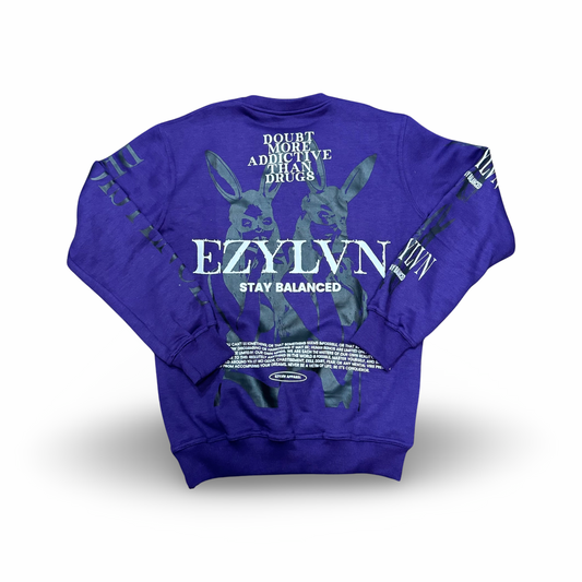 EZY| Purple “Addictive” Crewneck