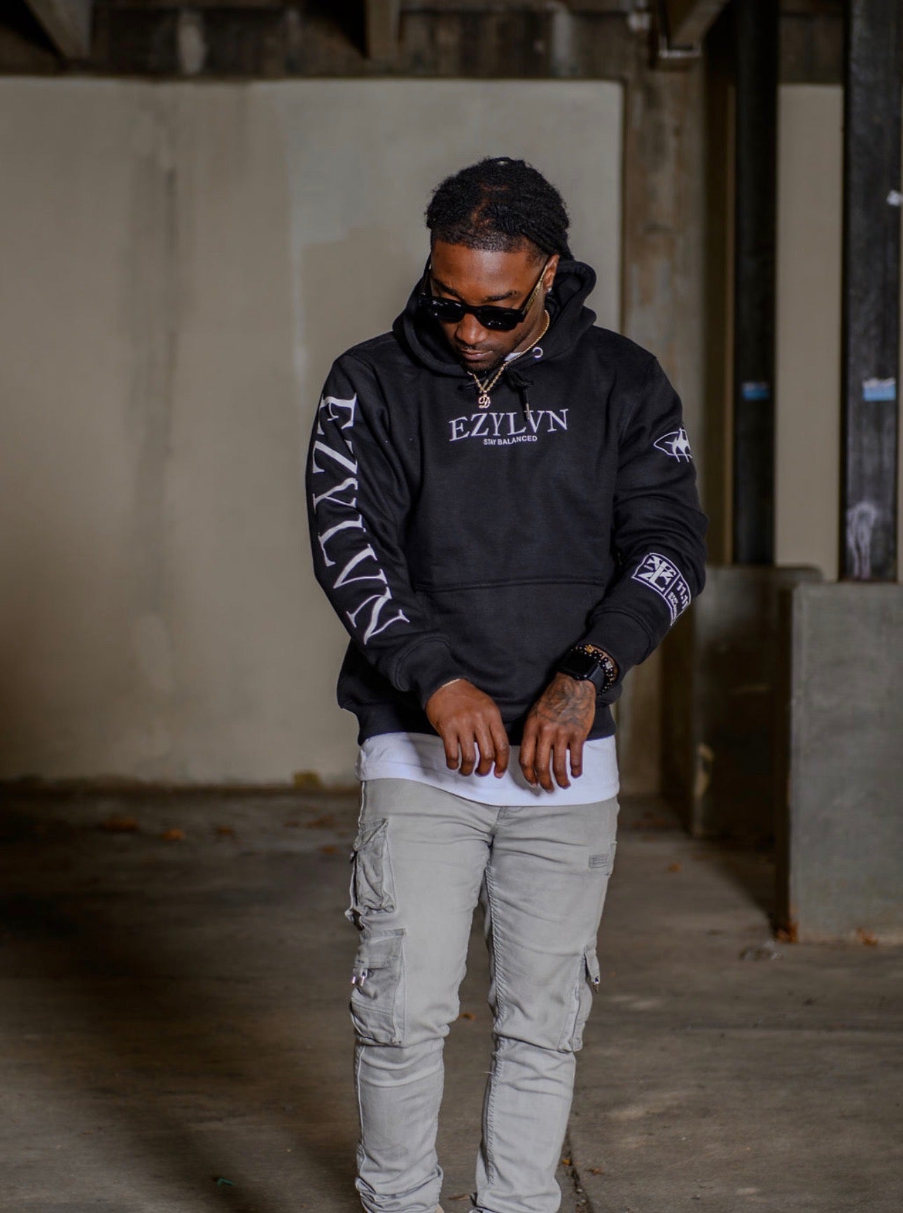 EZY| Black/White “EZ” Hoodie