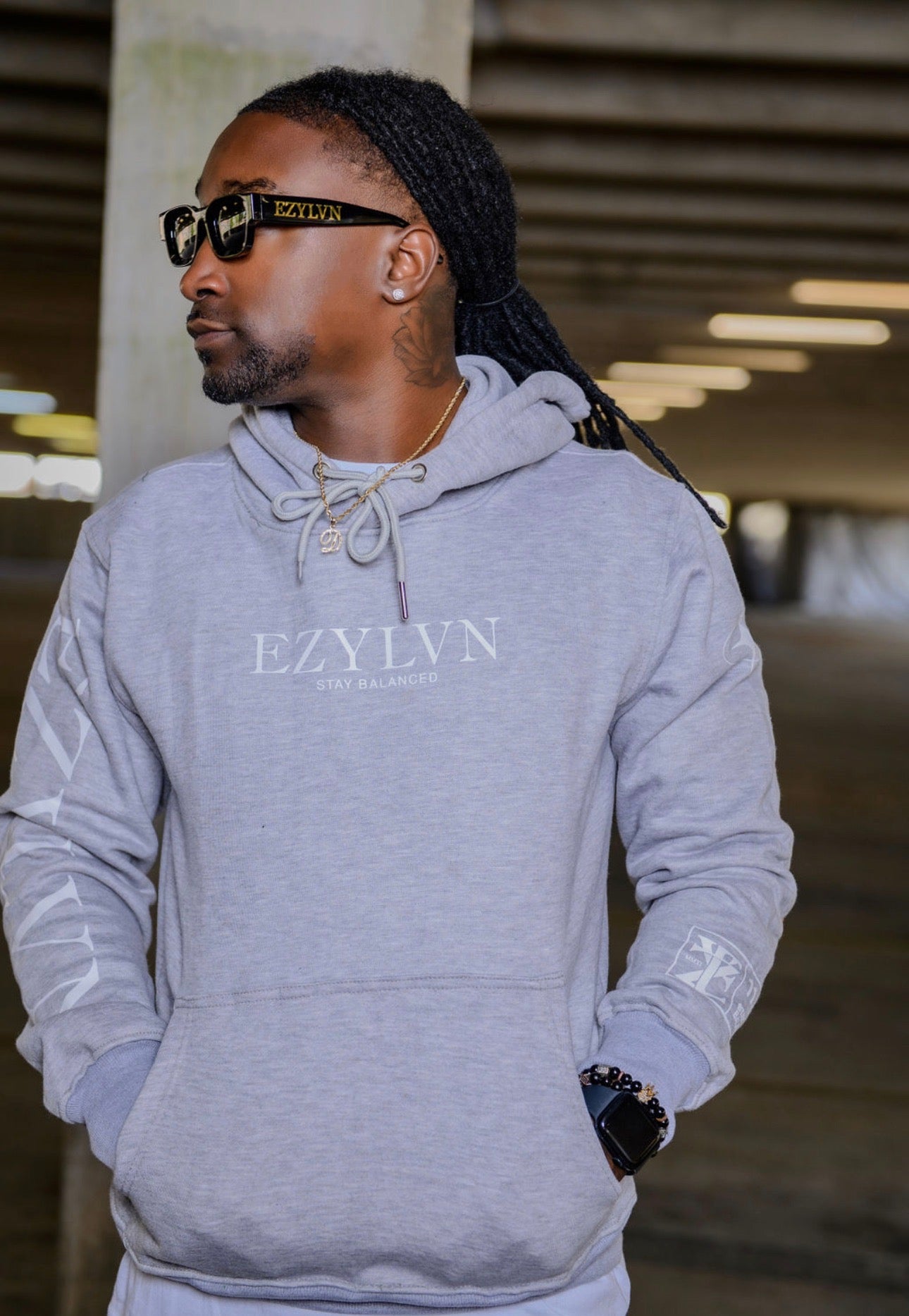 EZY| Grey/White “EZ” Hoodie