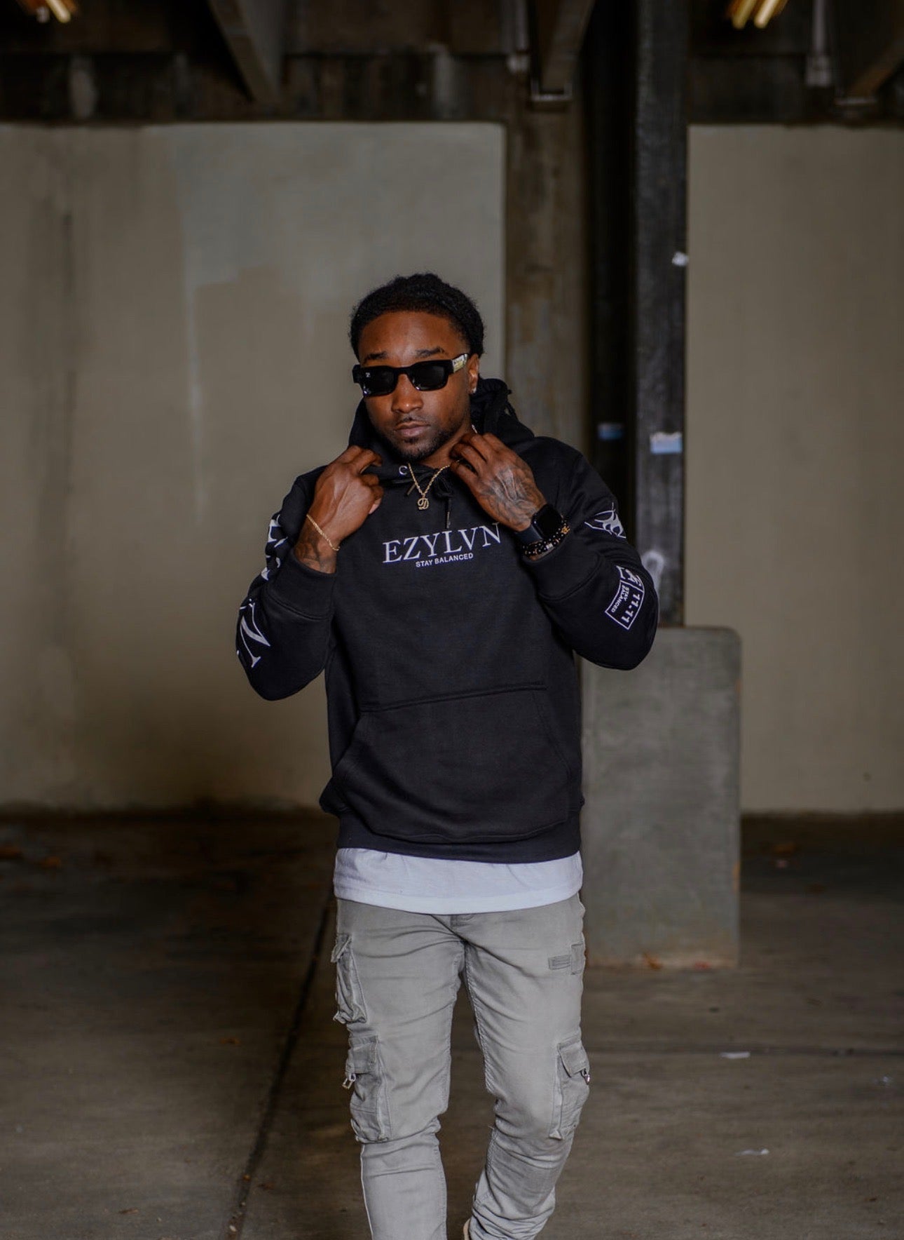 EZY| Black/White “EZ” Hoodie