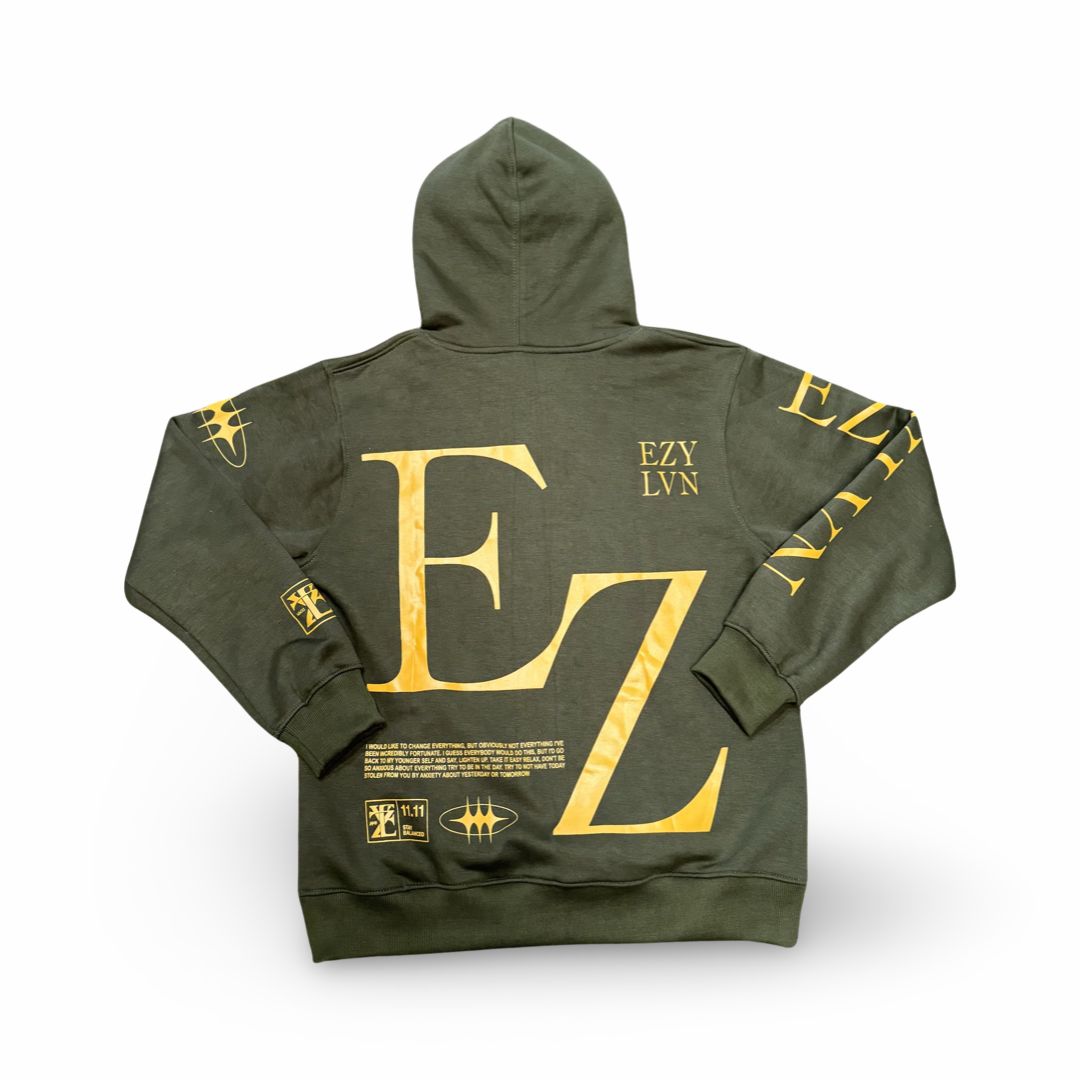 EZY| Olive/Gold “EZ” Hoodie