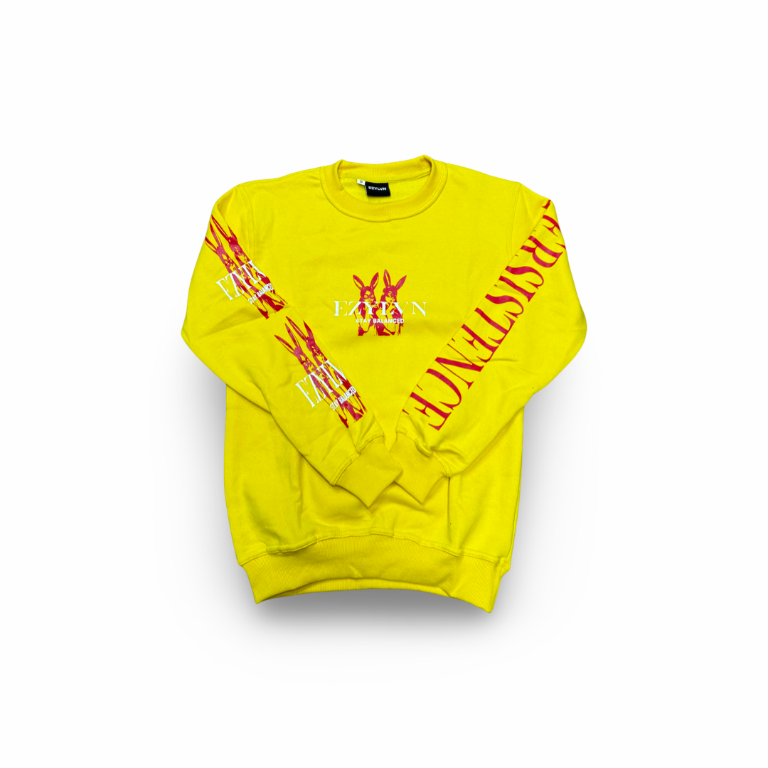 EZY| Yellow/Red “Addictive” Crewneck is