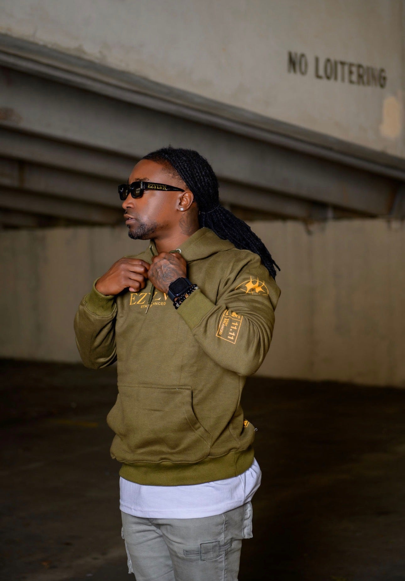 EZY| Olive/Gold “EZ” Hoodie