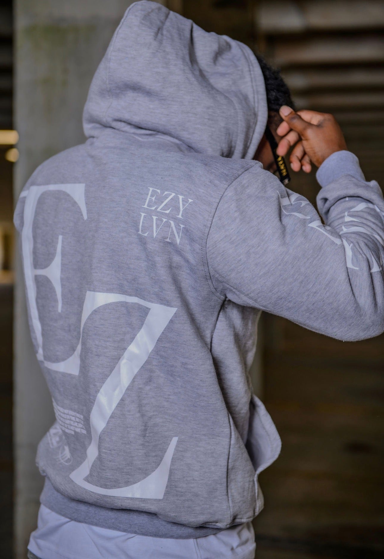 EZY| Grey/White “EZ” Hoodie