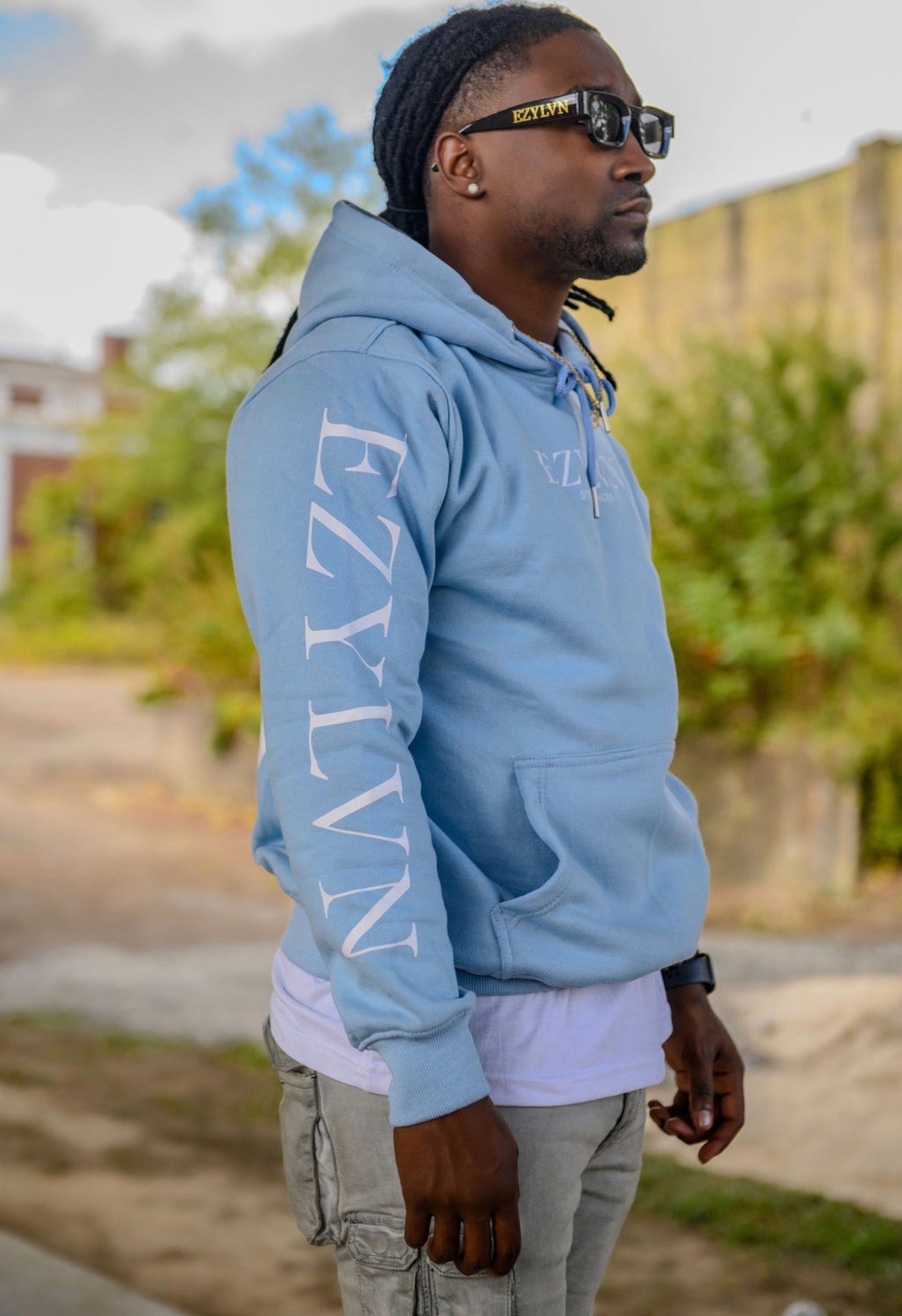 EZY| Baby Blue/White “EZ” Hoodie