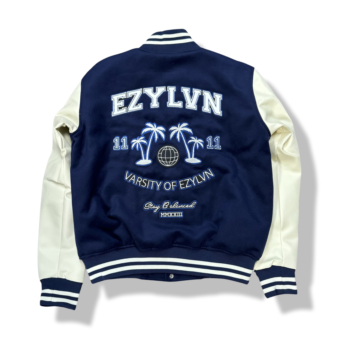 EZY| Navy/Cream “Varsity” Jacket