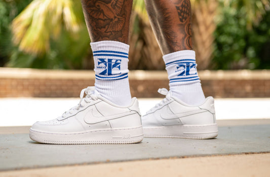 EZY| White/Blue Socks