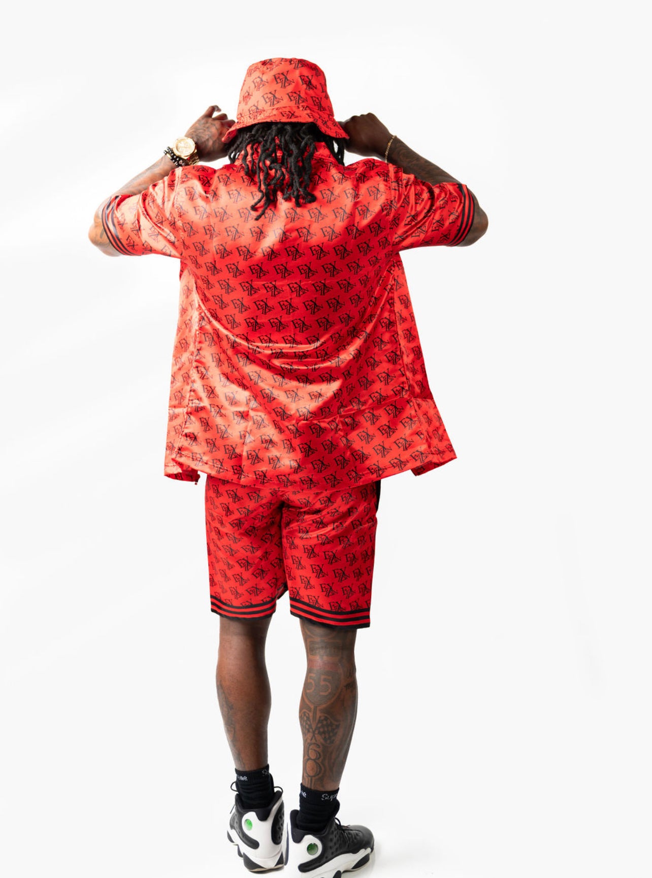 EZY| Red/Black Satin Shorts(Only)